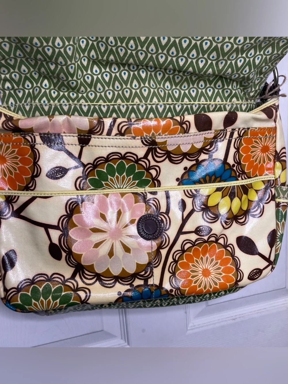 Fossil Color Coated Canvas Shoulder Crossbody Computer Bag Travel Bag